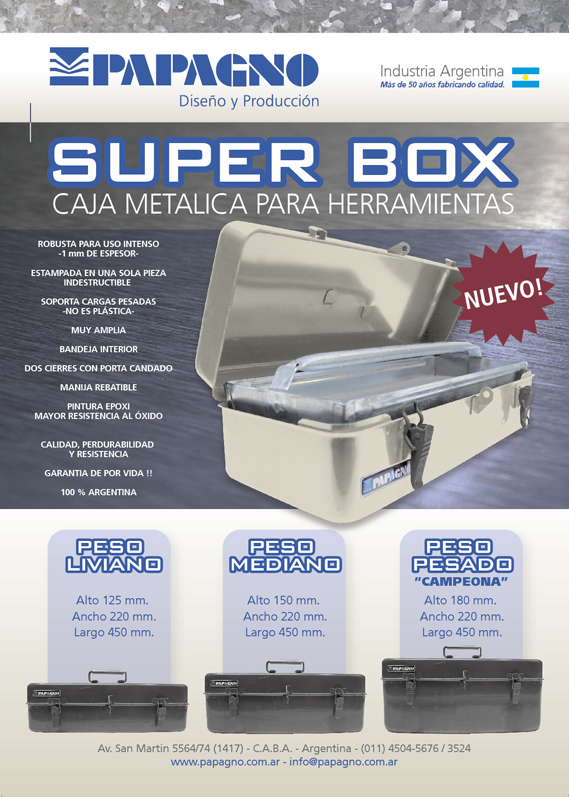 PAPAGNO CAJA PARA HERRAMIENTAS METÁLICA Nº 7